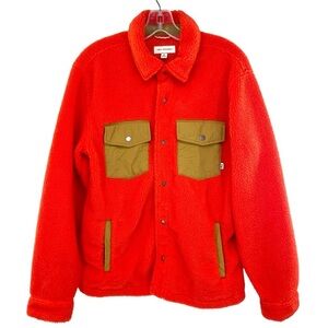 Free Assembly Sherpa Fleece Shacket Snap Front Shirt